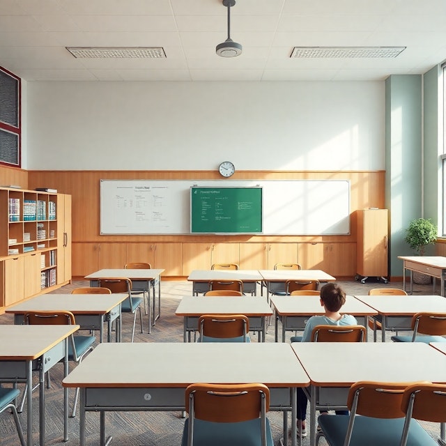 Classroom Scene with Single Child