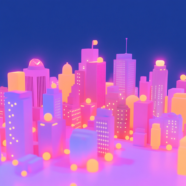 Neon Dreams Miniature Cityscape