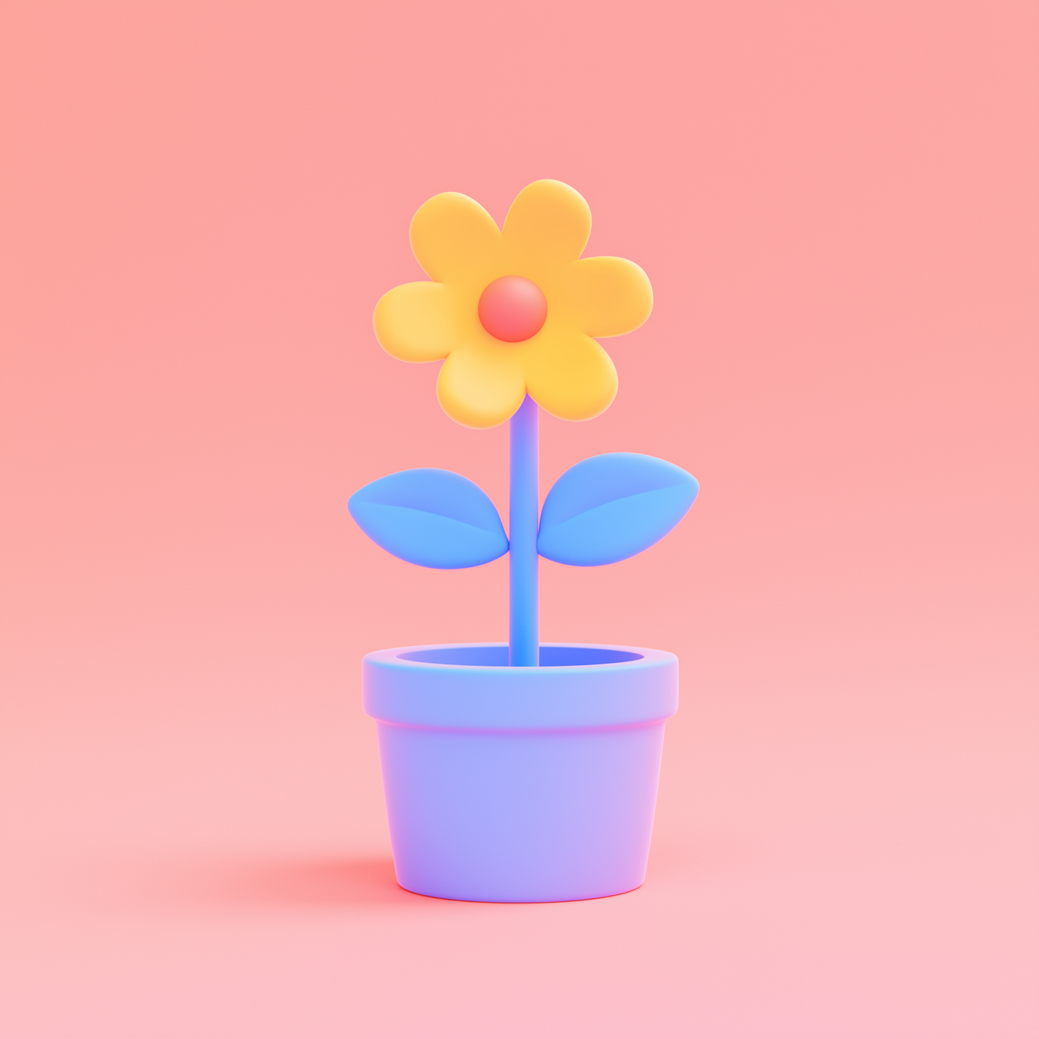 Stylized 3D Flower Illustration