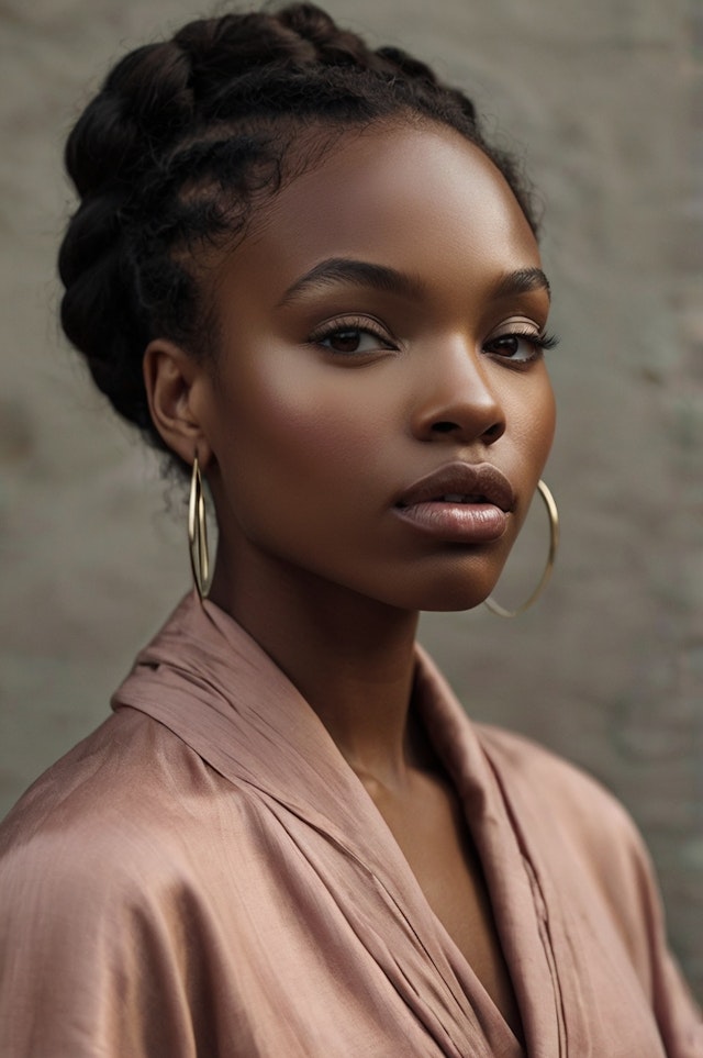 Portrait of a Woman with Braided Hair