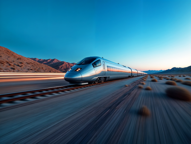 High-Speed Train in Desert