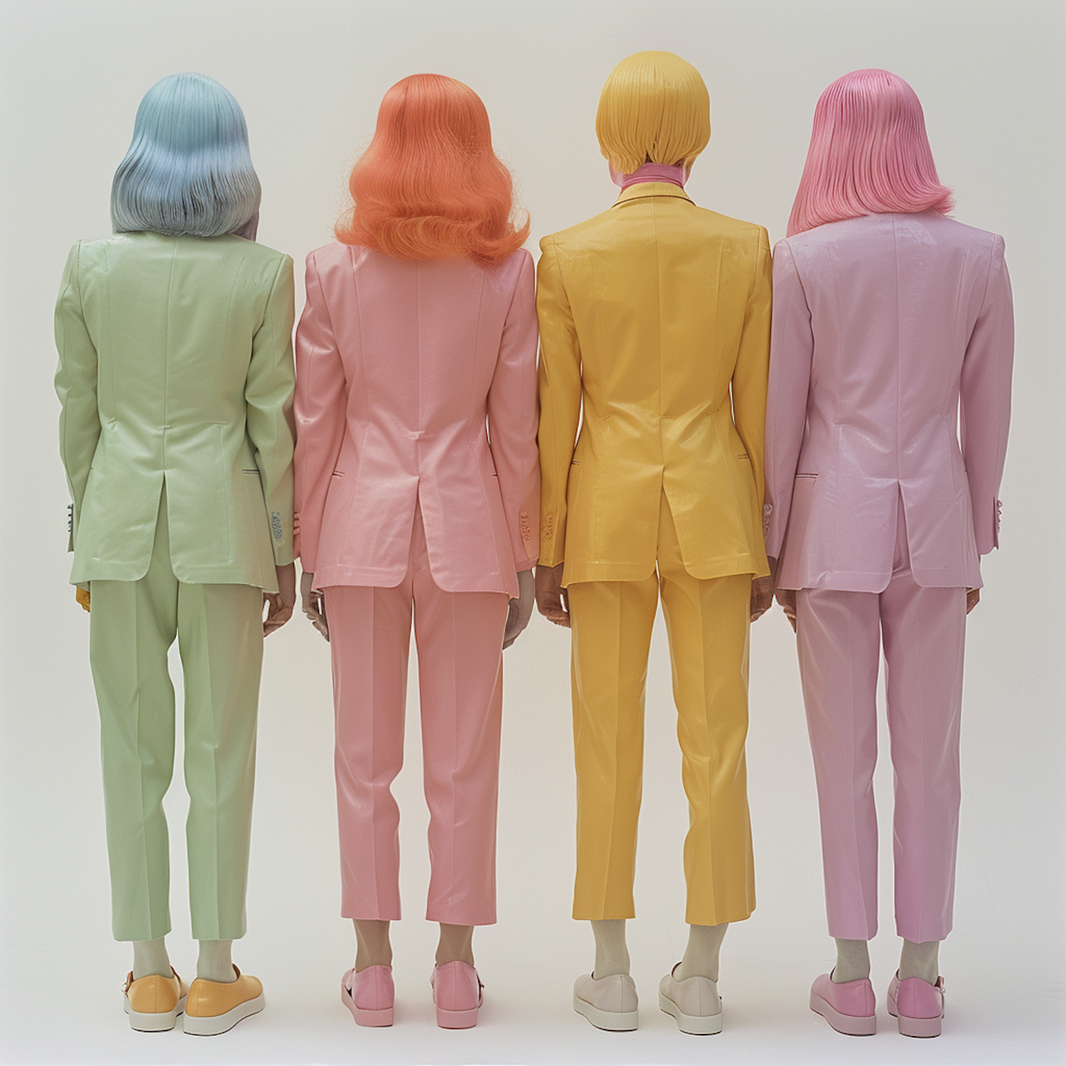 Colorful Suits and Hairstyles