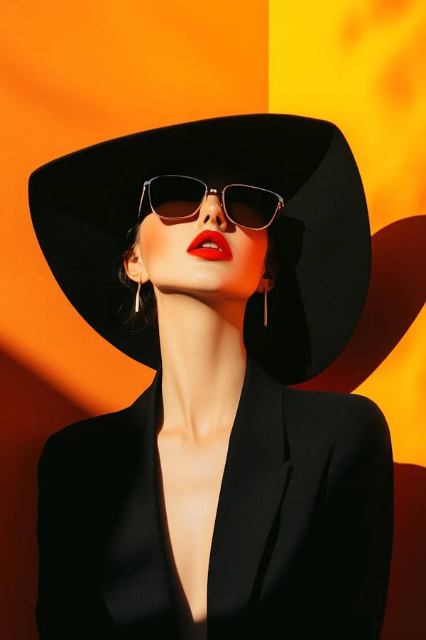 Elegant Woman in Black Hat