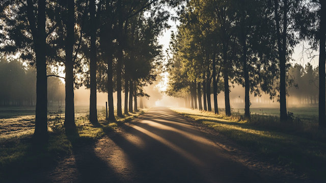 Serene Tree-Lined Road