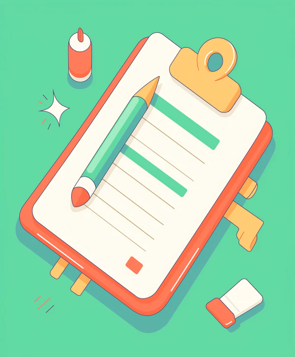 Clipboard with Checklist and Stationery