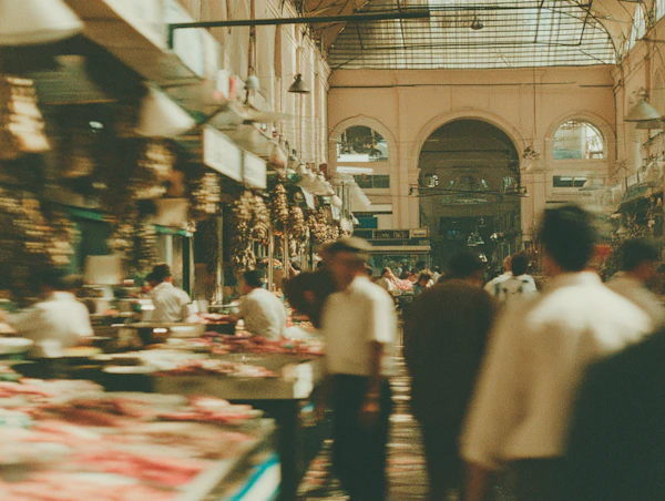 Bustling Market Scene