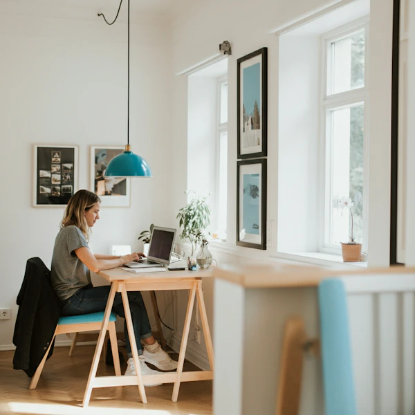 Woman Working in Home Office