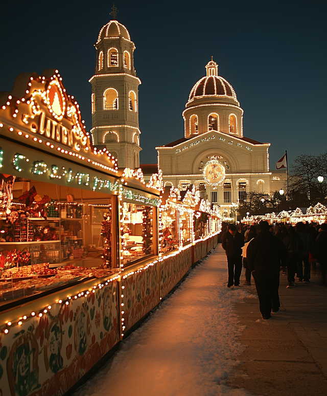 Festive Outdoor Market at Night