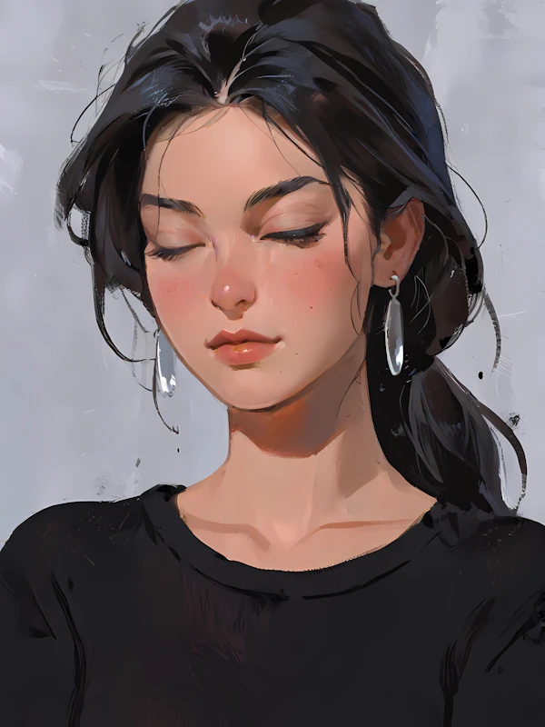 Woman In Serene Portrait