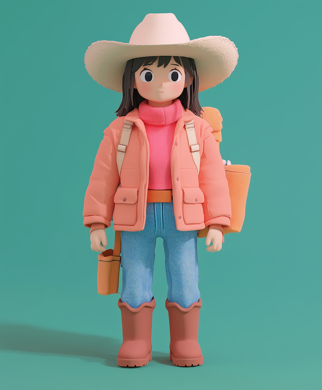 Stylish 3D Modeled Female Character