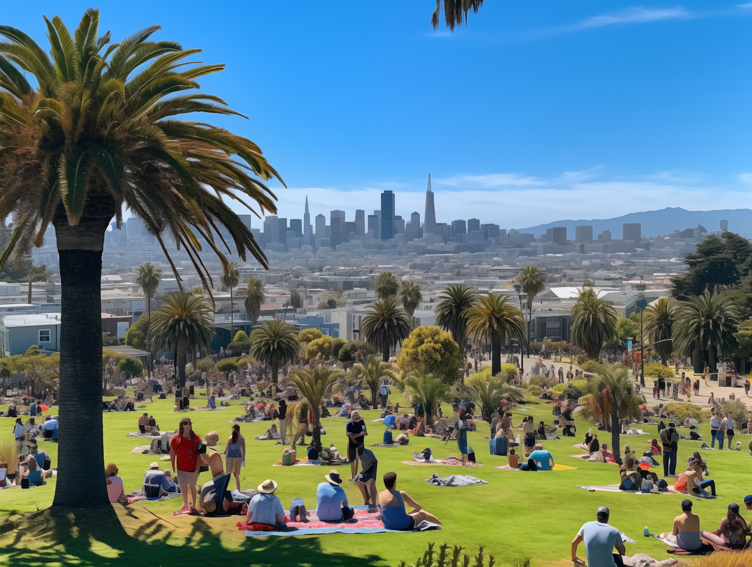 Urban Oasis: A Sunny Day in the City Park