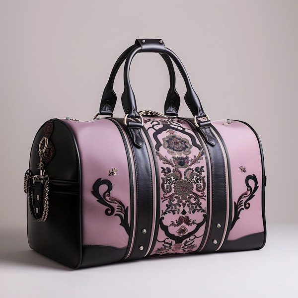 Luxurious Handbag with Floral Embroidery