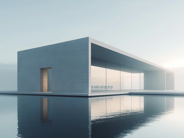 Tranquil Modern Structure by the Lake