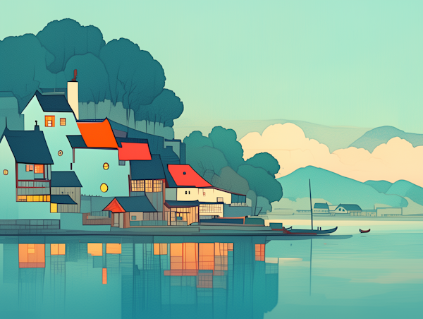 Serene Lakeside Village