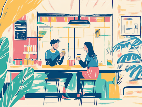 Colorful Café Illustration