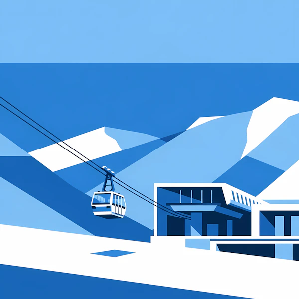 Modern Cable Car Scene