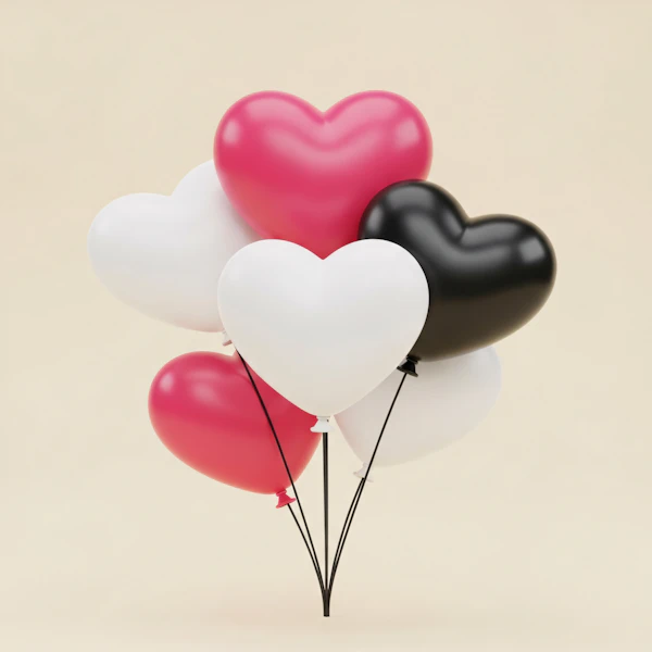 Heart Balloons Cluster