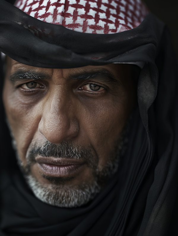 Portrait of a Man in Traditional Keffiyeh