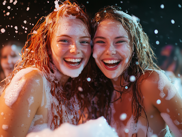 Joyful Moment at Foam Party