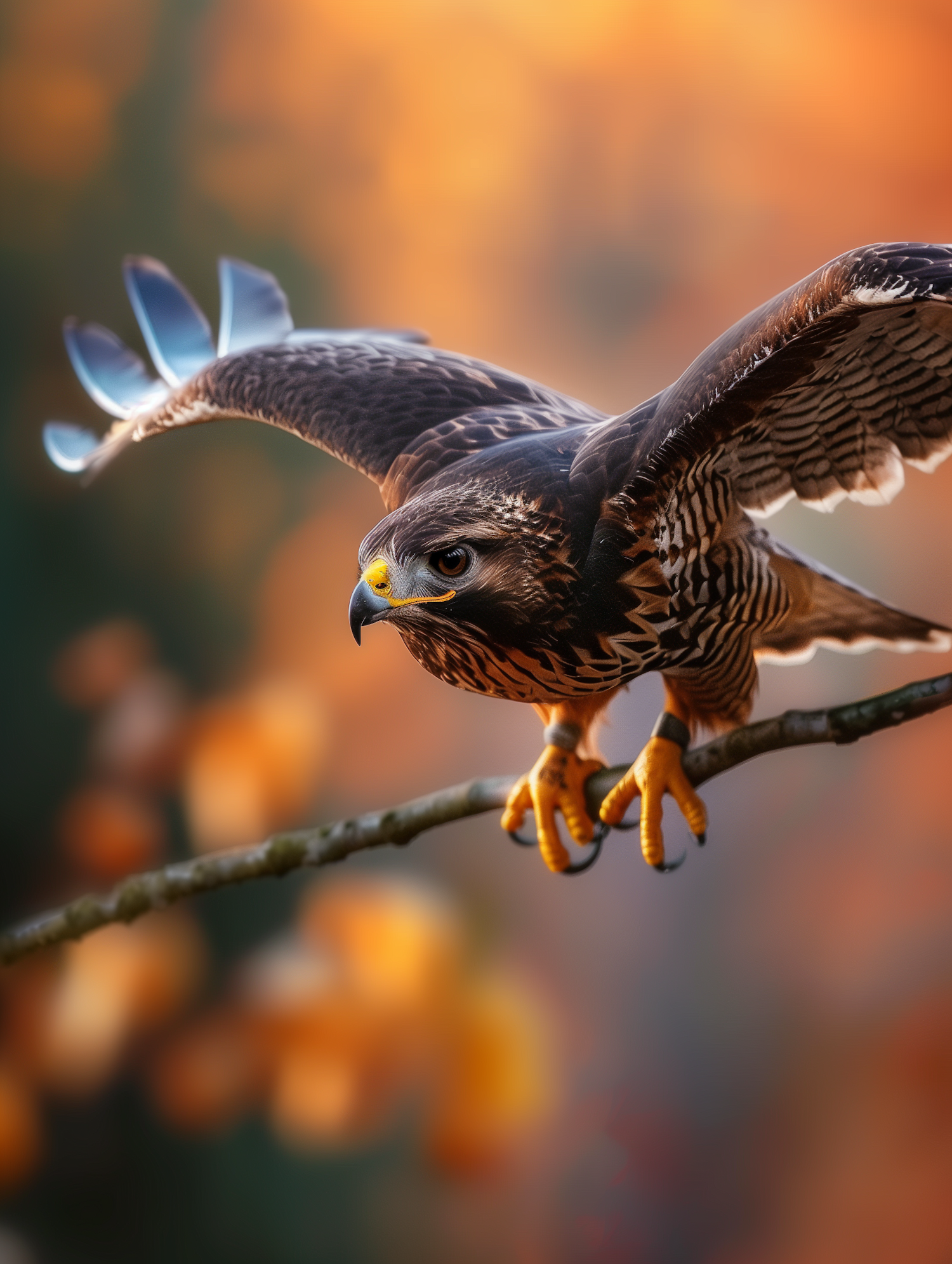 Predatory Buzzard Poised for Flight