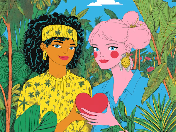 Two Women in Vibrant Nature