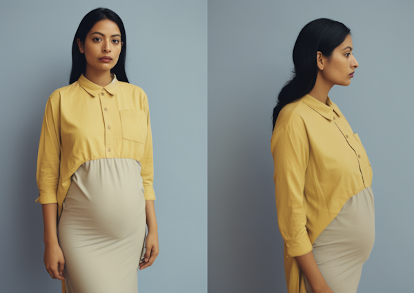 Elegant Maternity Portraits in Mustard and Cream