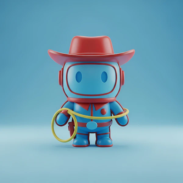 Cartoon Robot Cowboy