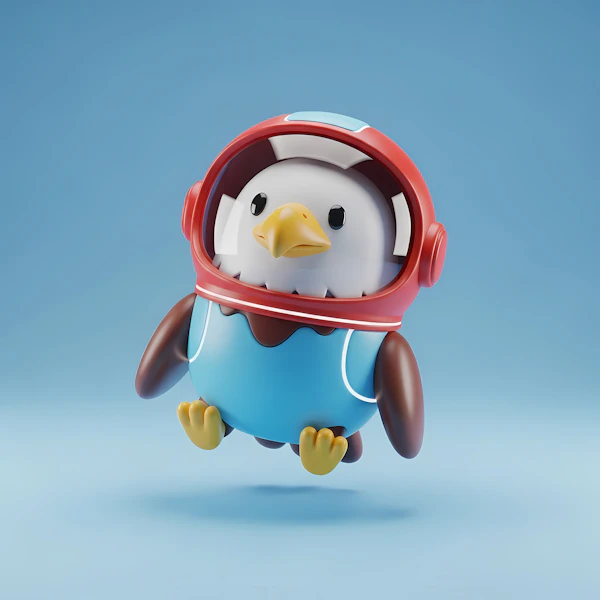 Cartoon Eagle Astronaut