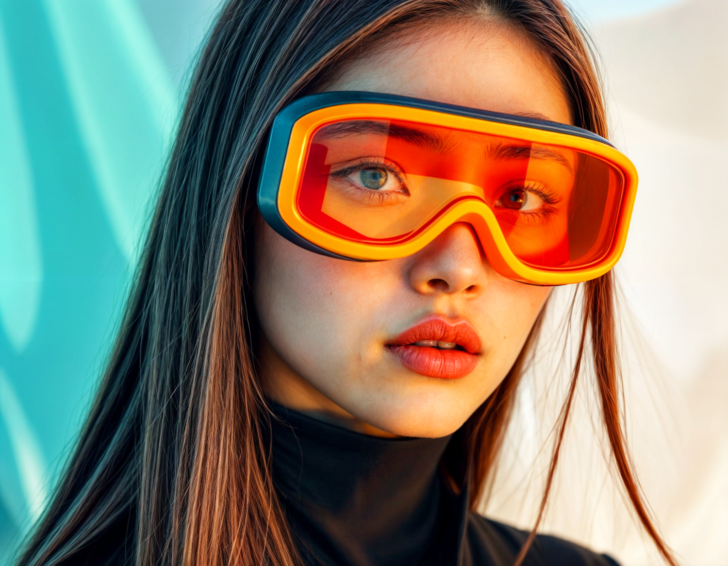 Woman with Orange Goggles