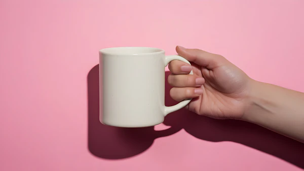 Hand Holding Ceramic Mug