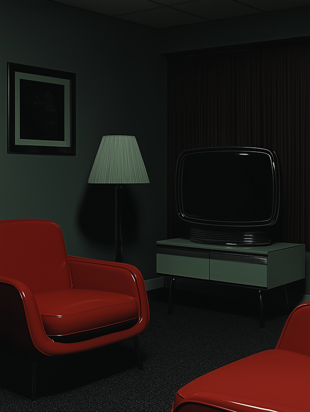 Retro Room with Vintage TV