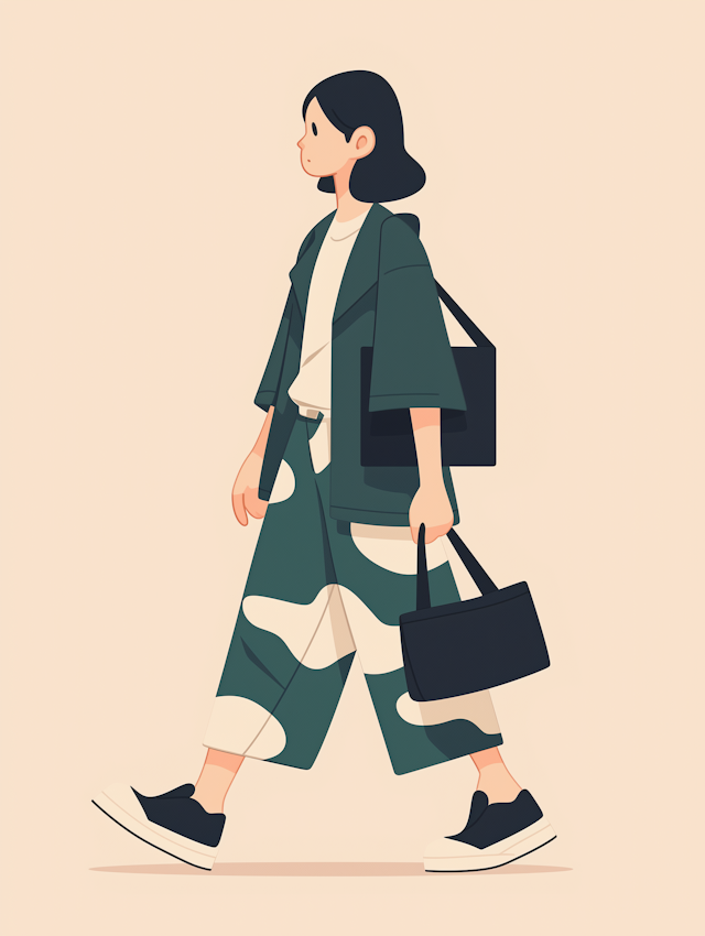 Person Walking with Bags