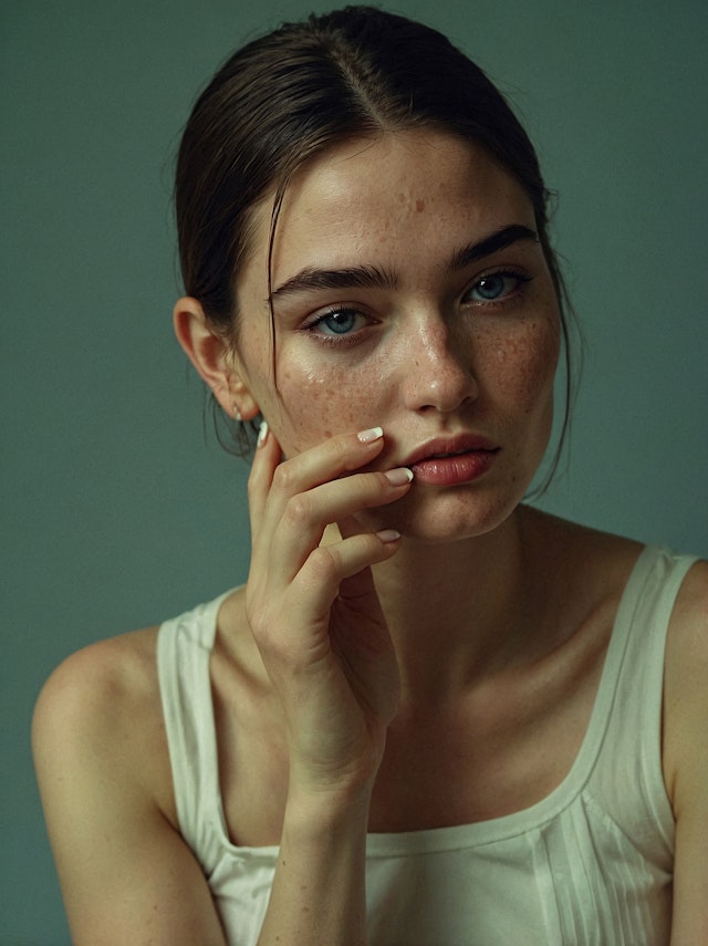 Contemplative Portrait of a Young Woman