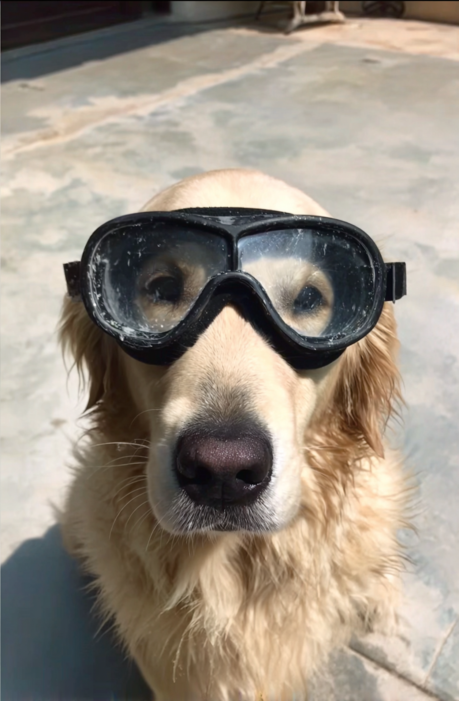 Golden Retriever in Goggles