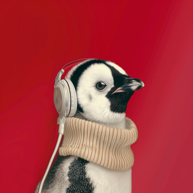 Penguin in Headphones