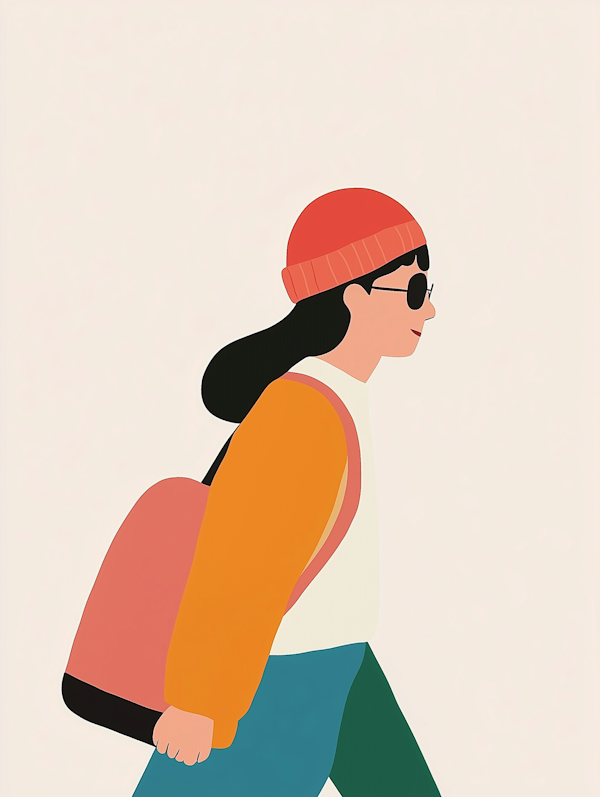 Stylized Illustration of a Fashionable Woman