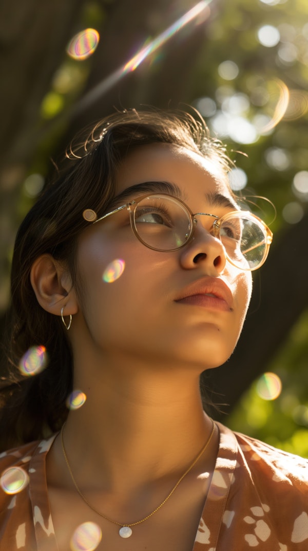 Serene Woman with Glasses