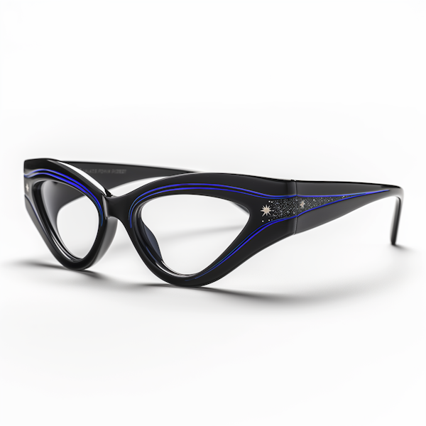 Stylish Designer Eyeglasses with Blue Accents