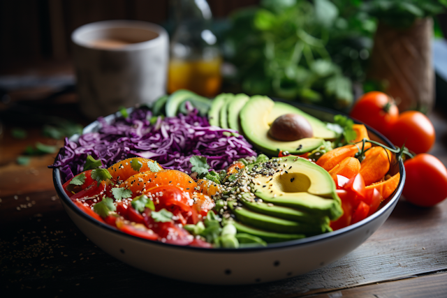 Rainbow Avocado Veggie Salad