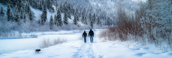 Winter Walk by River