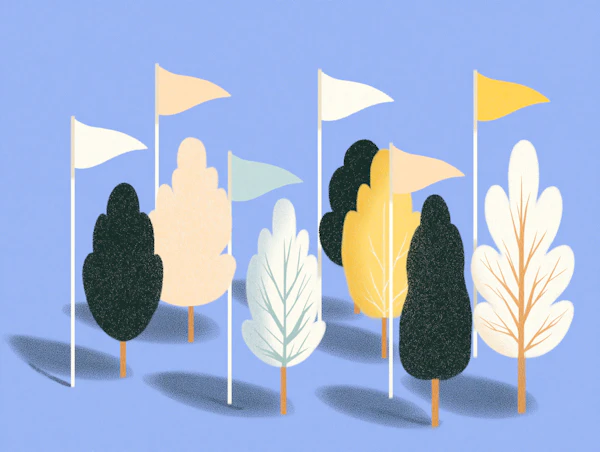 Stylized Flags with Trees