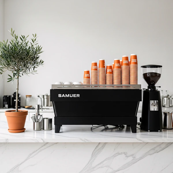 Modern Coffee Shop Counter