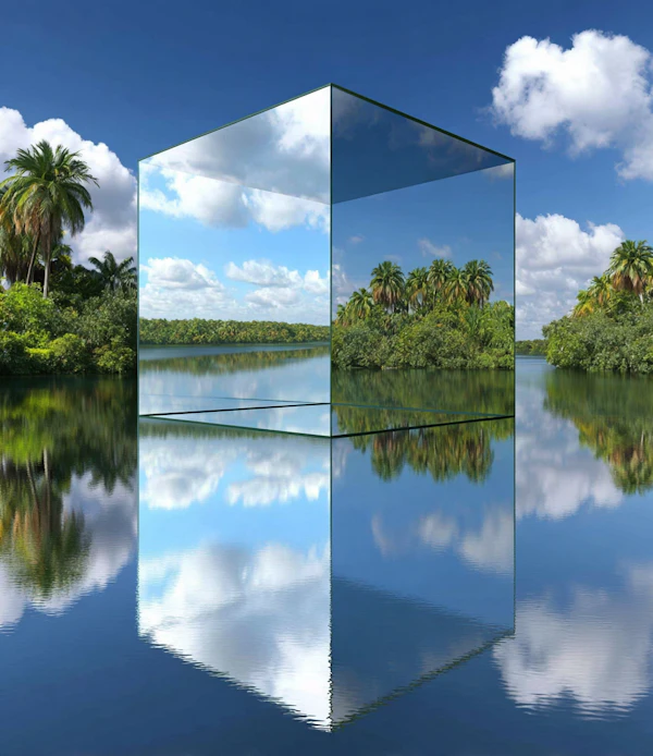 Reflective Cube in Nature