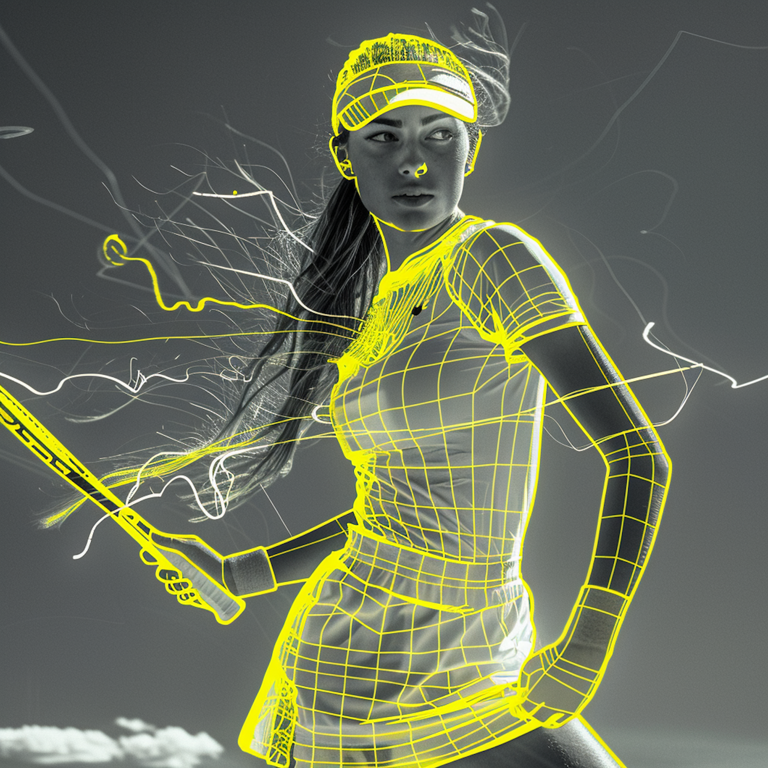 Wireframe Model of a Tennis Player