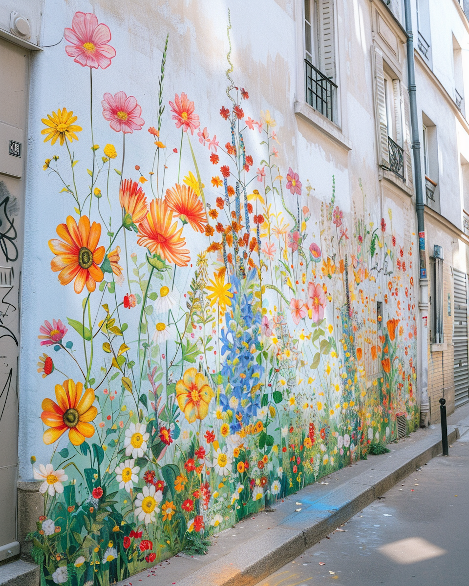 Vibrant Flower Mural