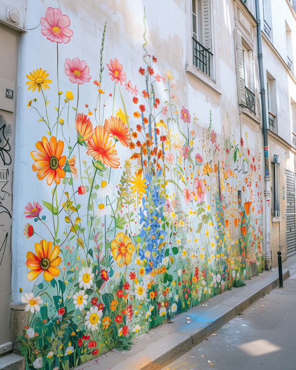 Vibrant Flower Mural