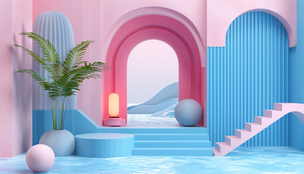 Surreal Pastel Interior