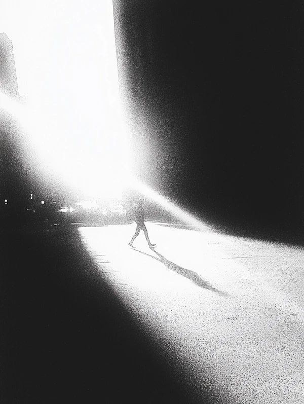 Solitary Figure in Sunlight