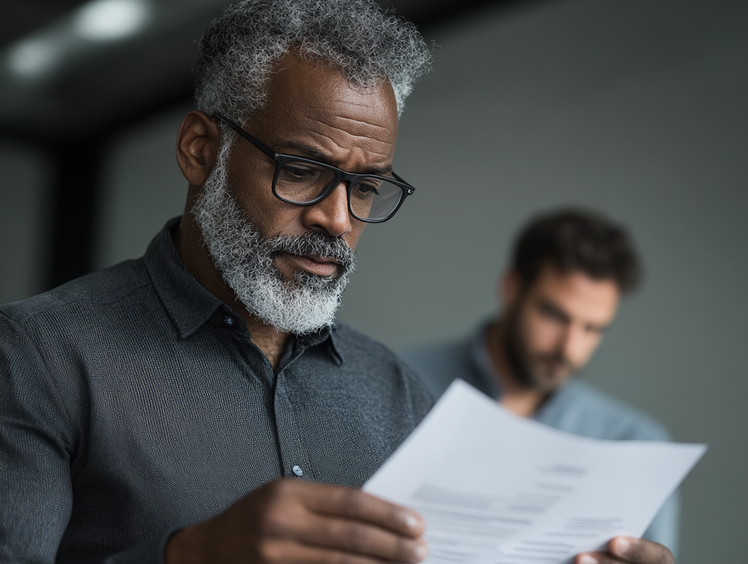 Man Reading Document