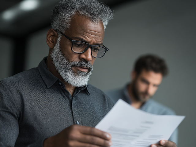 Man Reading Document